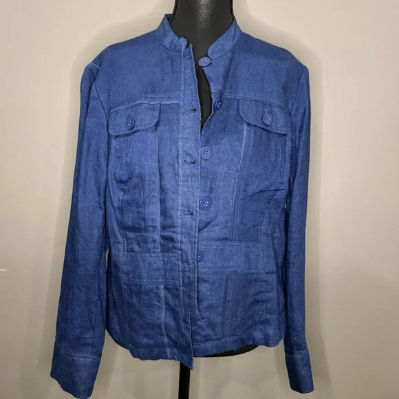 NWT Coldwater Creek 100% Linen Celebrate your Spirit Jacket,‎ Size 14P - Picture 7 of 9